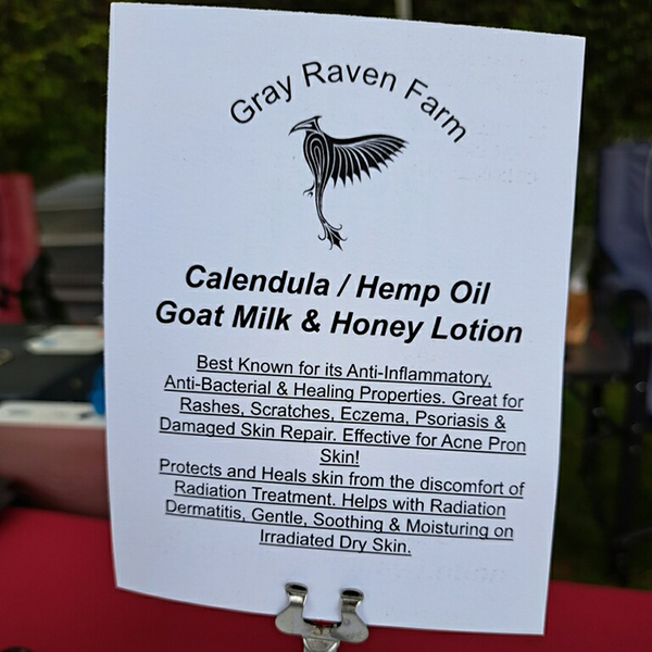 Calendula / Hemp Oil Goat Milk Lotion Radiation Relief